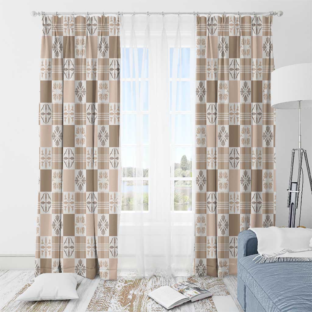 Hawaiian Palaka Quilt Pattern Window Curtain Hawaii Culture Bird of Paradise Exotic Motif - Polynesian Pride