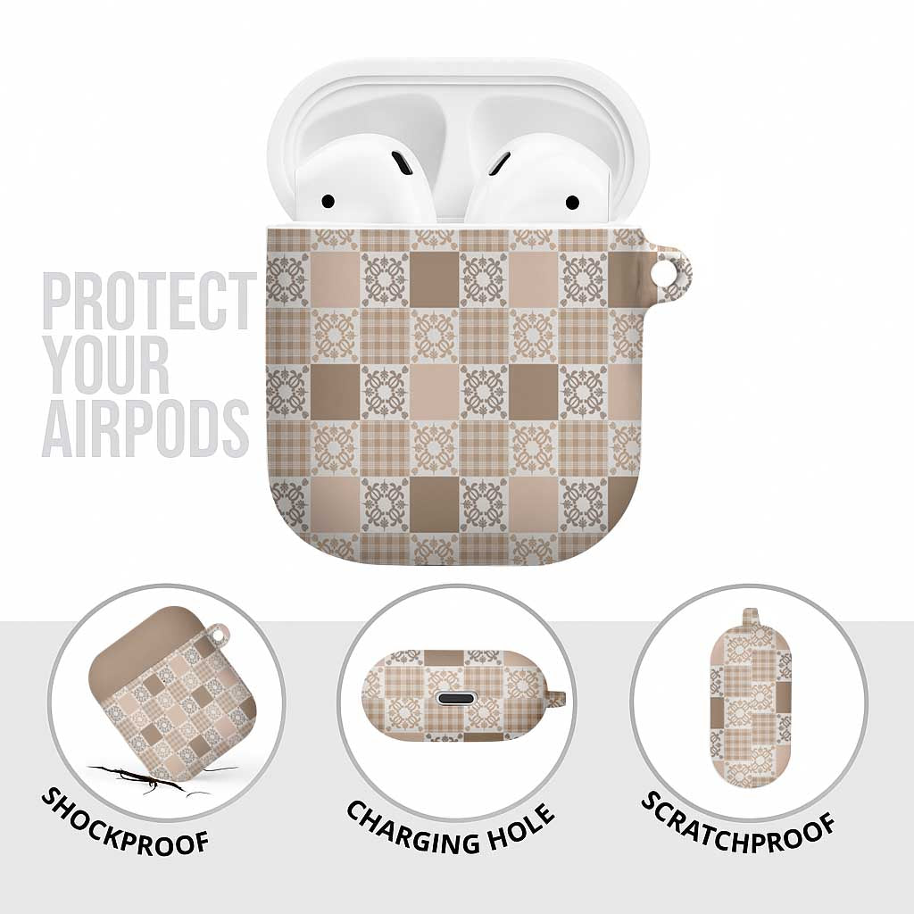 Hawaiian Palaka Quilt Pattern AirPods Case Hawaii Culture Honu Turtle - Polynesian Pride