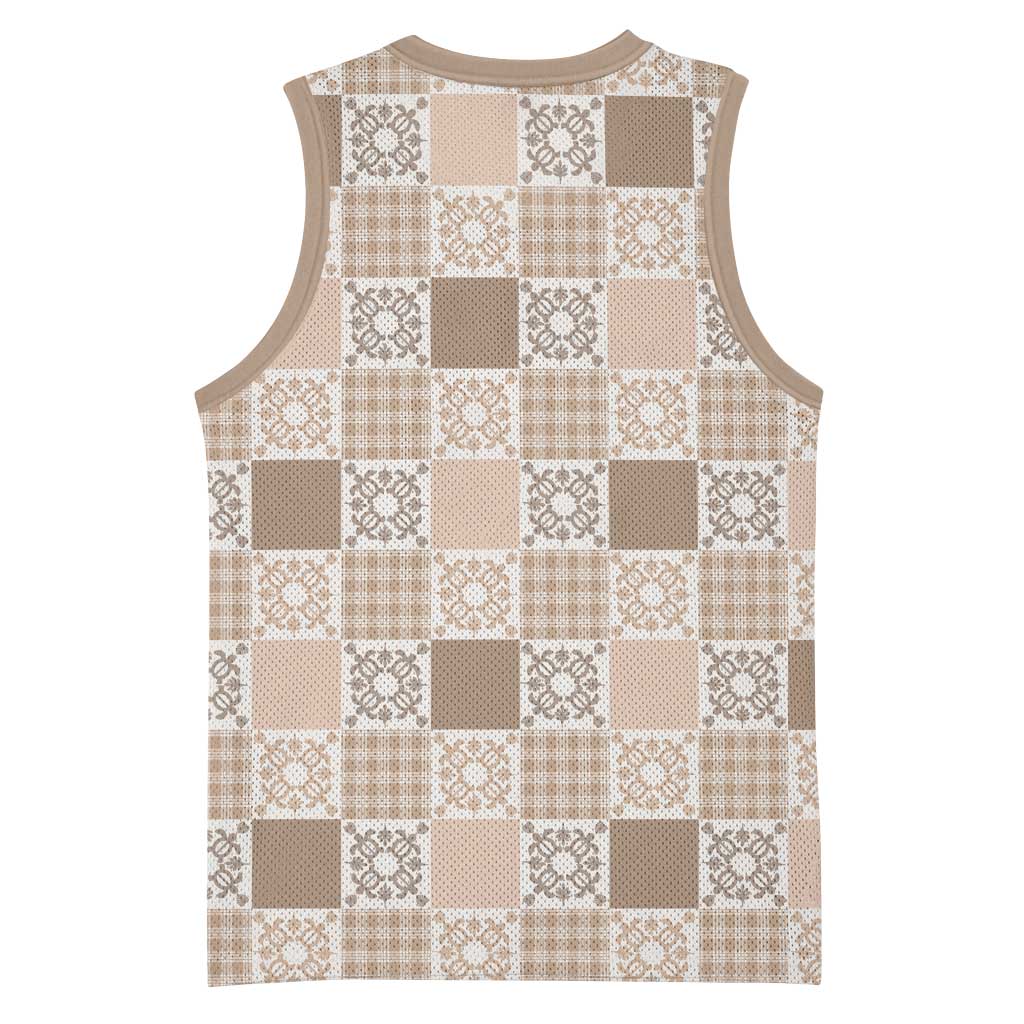 Hawaiian Palaka Quilt Pattern Basketball Jersey Hawaii Culture Honu Turtle - Polynesian Pride