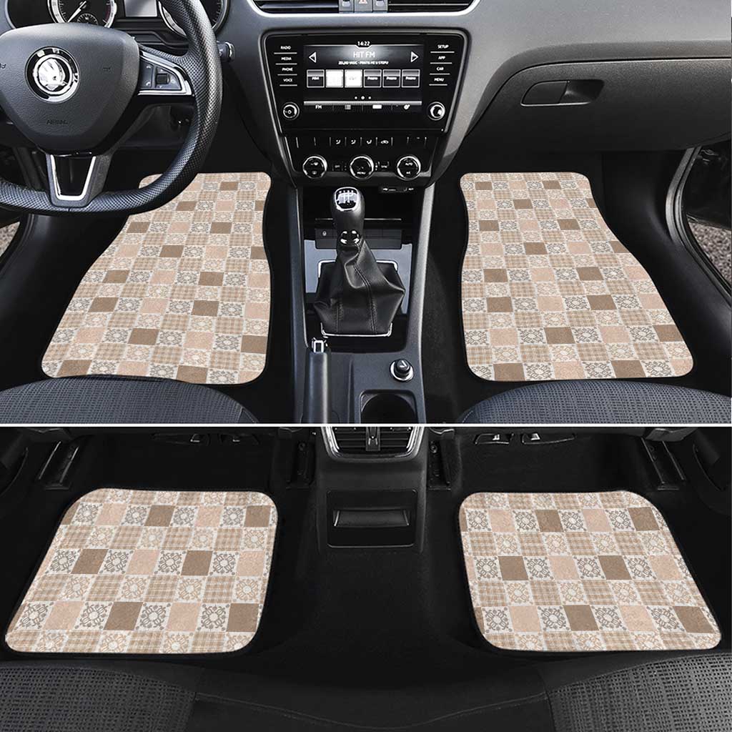 Hawaiian Palaka Quilt Pattern Car Mats Hawaii Culture Honu Turtle - Polynesian Pride