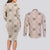 Hawaiian Palaka Quilt Pattern Couples Matching Long Sleeve Bodycon Dress and Long Sleeve Button Shirt Hawaii Culture Honu Turtle - Polynesian Pride