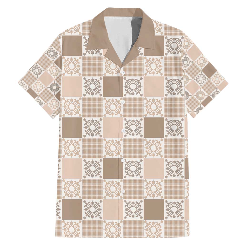 Hawaiian Palaka Quilt Pattern Family Matching Mermaid Dress and Hawaiian Shirt Hawaii Culture Honu Turtle - Polynesian Pride