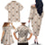 Hawaiian Palaka Quilt Pattern Family Matching Off The Shoulder Long Sleeve Dress and Hawaiian Shirt Hawaii Culture Honu Turtle - Polynesian Pride