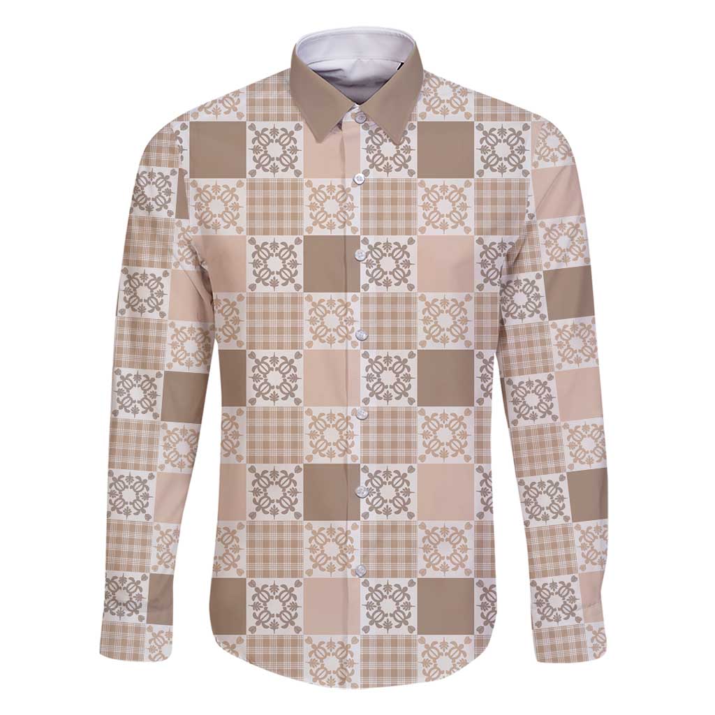 Hawaiian Palaka Quilt Pattern Family Matching Off Shoulder Short Dress and Hawaiian Shirt Hawaii Culture Honu Turtle - Polynesian Pride