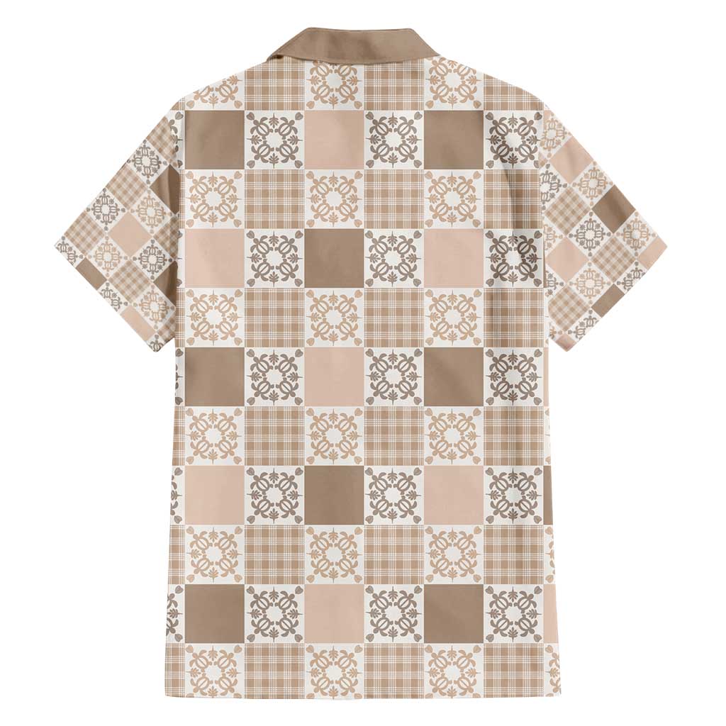 Hawaiian Palaka Quilt Pattern Family Matching Puletasi and Hawaiian Shirt Hawaii Culture Honu Turtle - Polynesian Pride