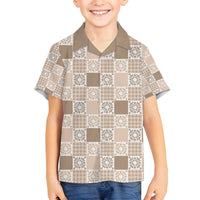 Hawaiian Palaka Quilt Pattern Family Matching Puletasi and Hawaiian Shirt Hawaii Culture Honu Turtle - Polynesian Pride