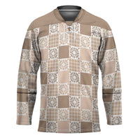 Hawaiian Palaka Quilt Pattern Hockey Jersey Hawaii Culture Honu Turtle - Polynesian Pride