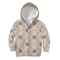 Hawaiian Palaka Quilt Pattern Kid Hoodie Hawaii Culture Honu Turtle - Polynesian Pride