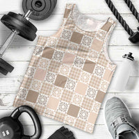 Hawaiian Palaka Quilt Pattern Men Tank Top Hawaii Culture Honu Turtle - Polynesian Pride