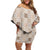 Hawaiian Palaka Quilt Pattern Off Shoulder Short Dress Hawaii Culture Honu Turtle - Polynesian Pride