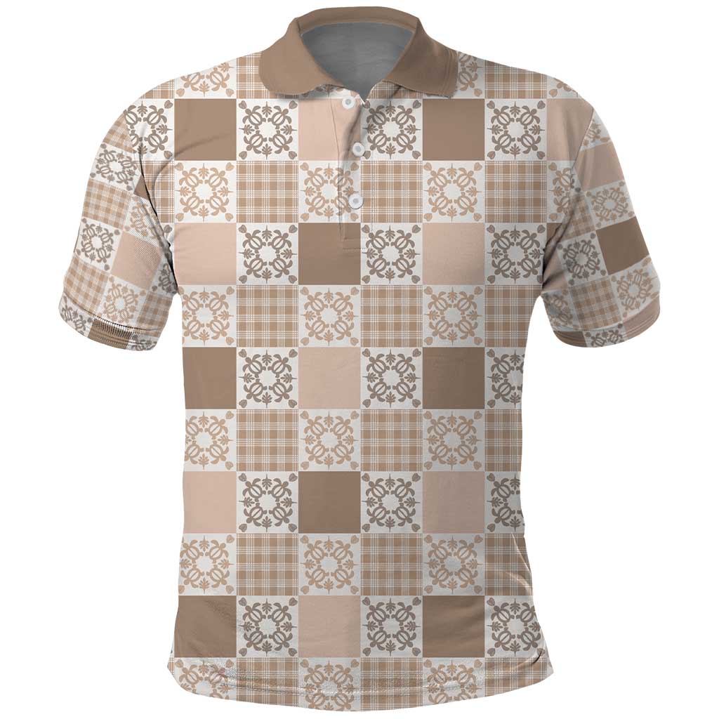 Hawaiian Palaka Quilt Pattern Polo Shirt Hawaii Culture Honu Turtle - Polynesian Pride