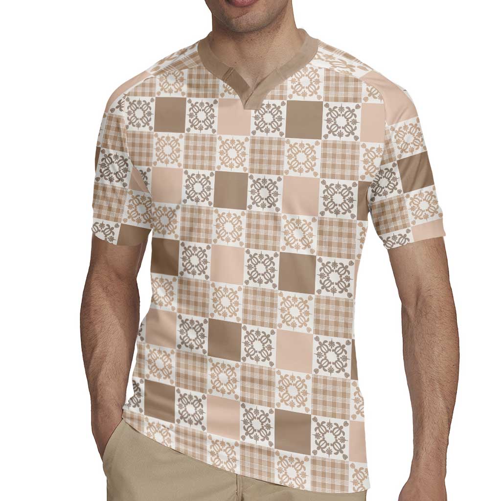 Hawaiian Palaka Quilt Pattern Rugby Jersey Hawaii Culture Honu Turtle - Polynesian Pride