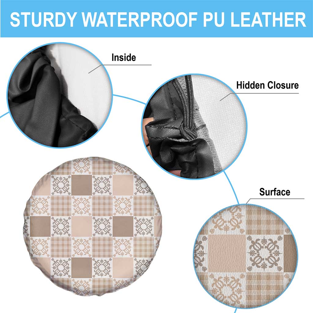 Hawaiian Palaka Quilt Pattern Spare Tire Cover Hawaii Culture Honu Turtle - Polynesian Pride