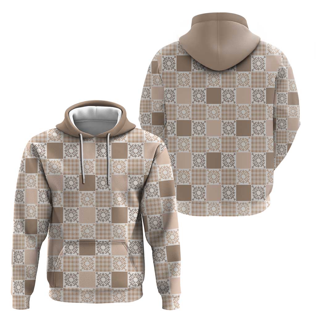 Hawaiian Palaka Quilt Pattern Zip Hoodie Hawaii Culture Honu Turtle - Polynesian Pride