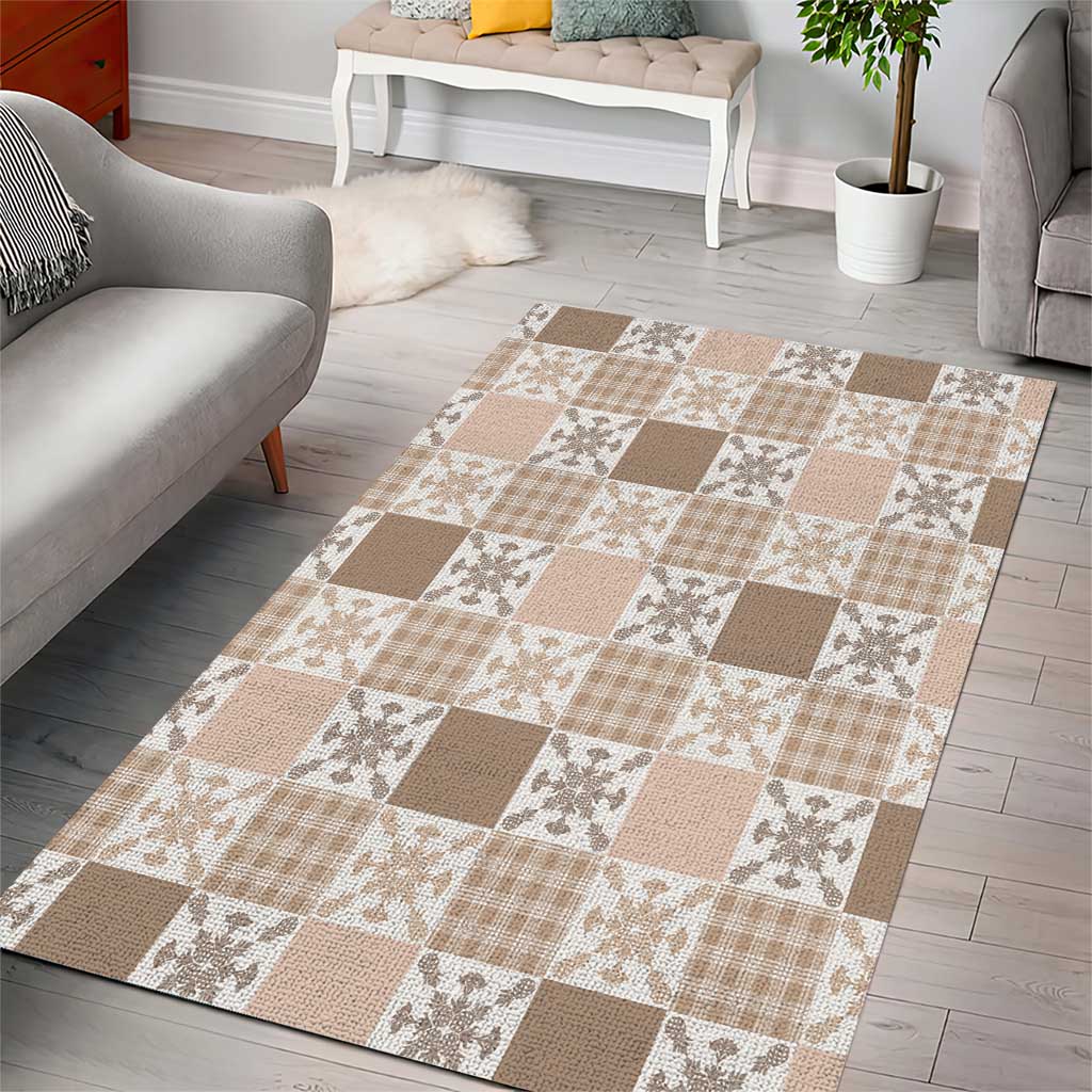 Hawaiian Palaka Quilt Pattern Area Rug Hawaii Culture Pineapple - Polynesian Pride