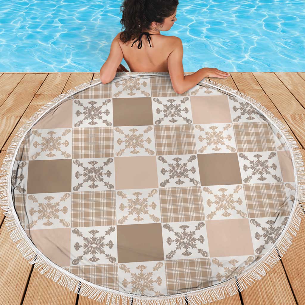 Hawaiian Palaka Quilt Pattern Beach Blanket Hawaii Culture Pineapple - Polynesian Pride