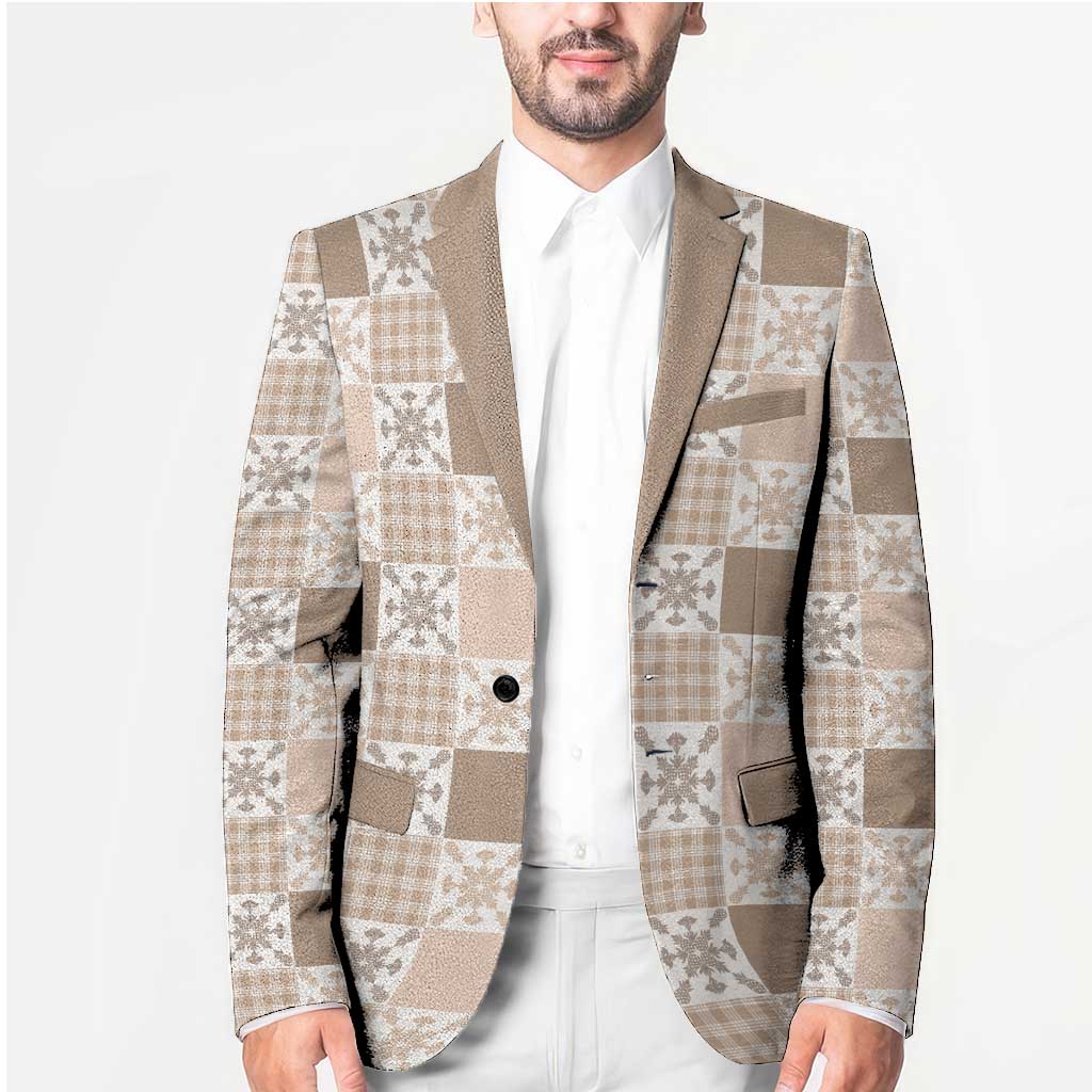 Hawaiian Palaka Quilt Pattern Blazer Hawaii Culture Pineapple - Polynesian Pride