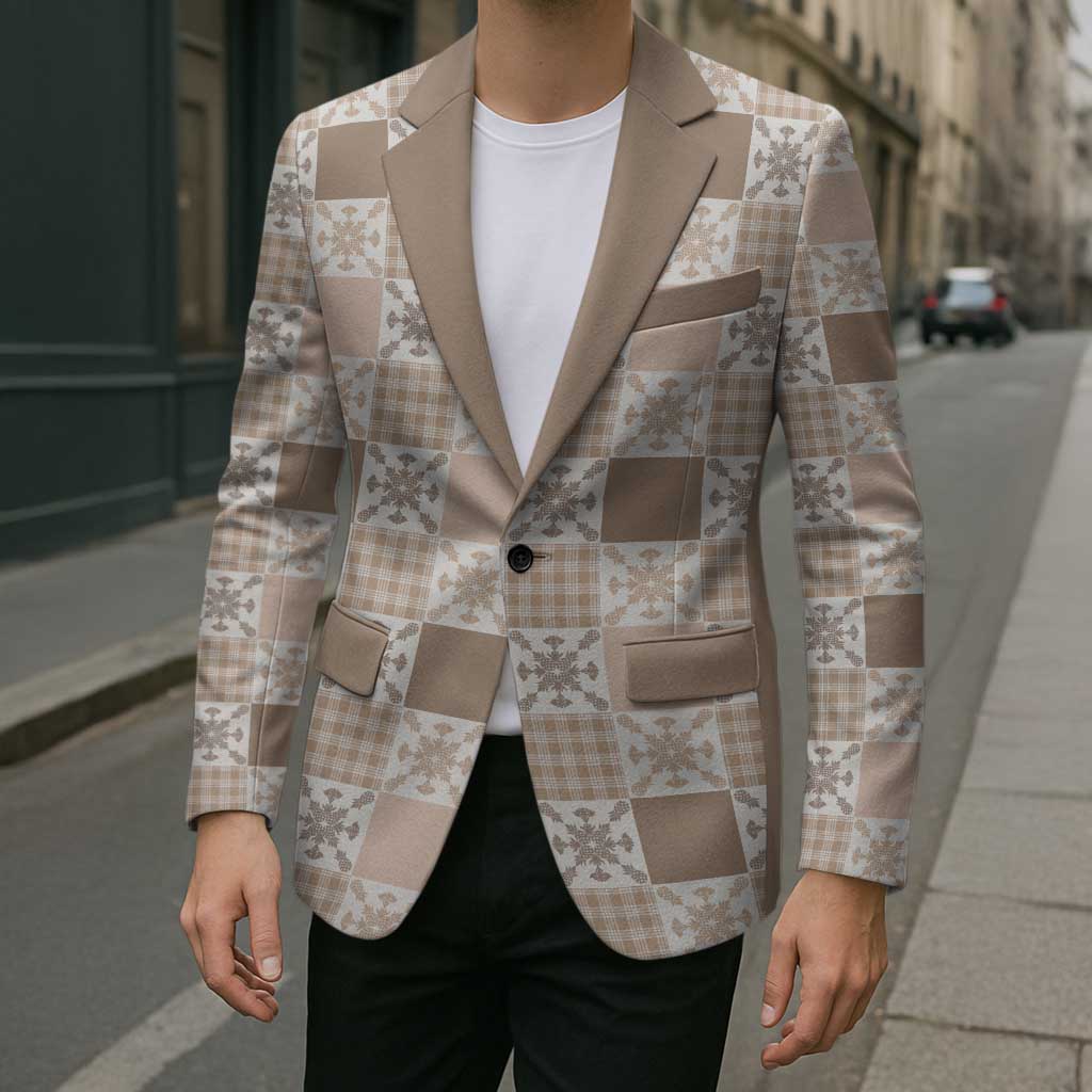 Hawaiian Palaka Quilt Pattern Blazer Hawaii Culture Pineapple - Polynesian Pride