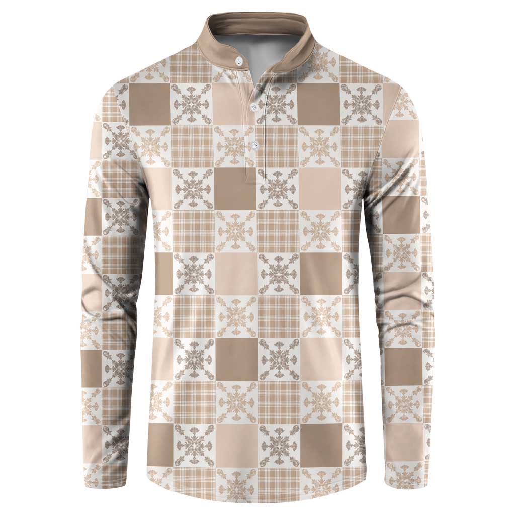 Hawaiian Palaka Quilt Pattern Button Sweatshirt Hawaii Culture Pineapple - Polynesian Pride