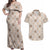 Hawaiian Palaka Quilt Pattern Couples Matching Off Shoulder Maxi Dress and Hawaiian Shirt Hawaii Culture Pineapple - Polynesian Pride