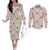 Hawaiian Palaka Quilt Pattern Couples Matching Off The Shoulder Long Sleeve Dress and Long Sleeve Button Shirt Hawaii Culture Pineapple - Polynesian Pride