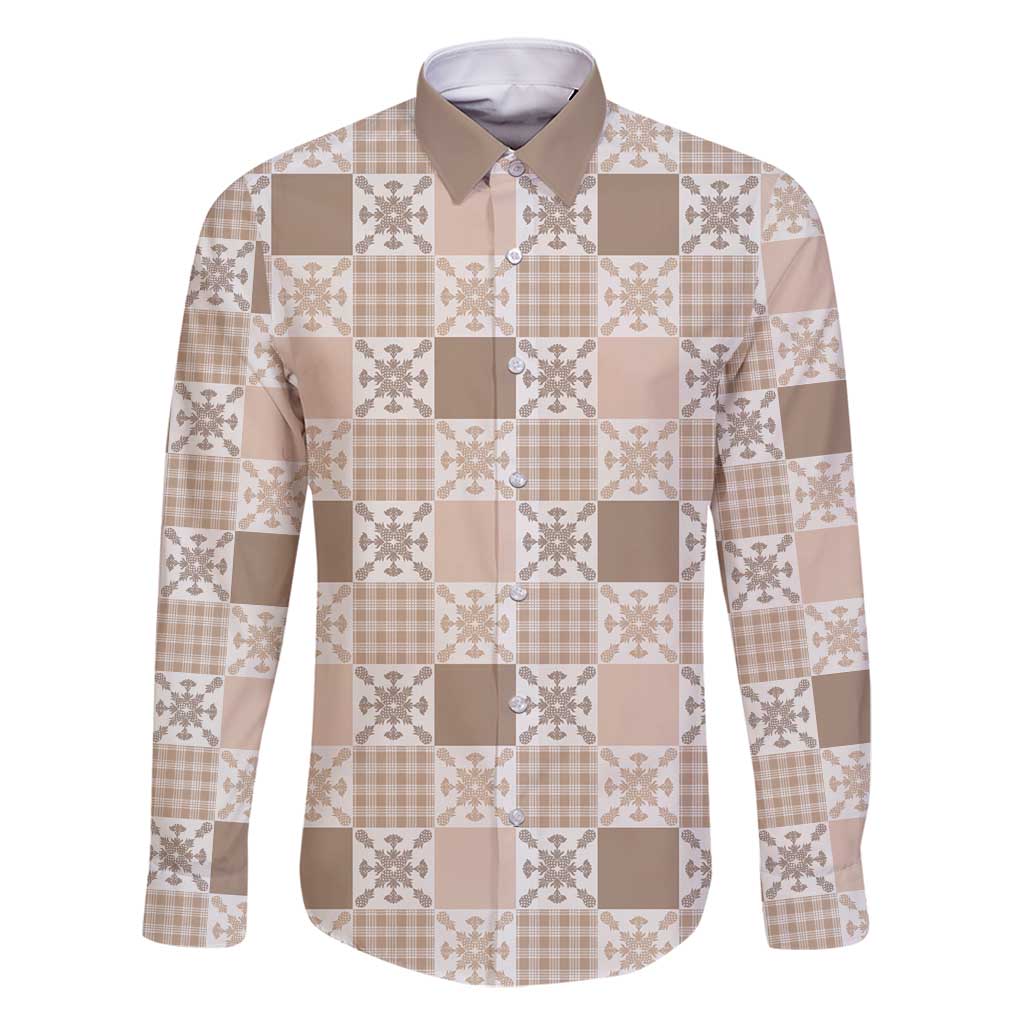 Hawaiian Palaka Quilt Pattern Family Matching Long Sleeve Bodycon Dress and Hawaiian Shirt Hawaii Culture Pineapple - Polynesian Pride