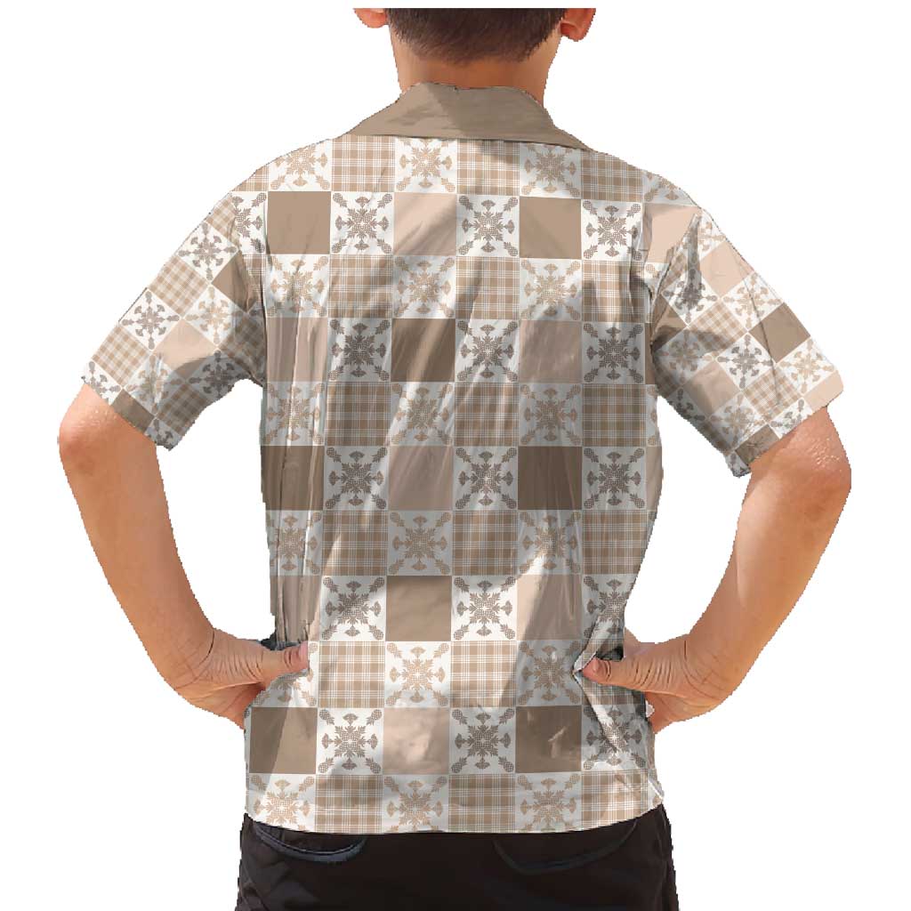 Hawaiian Palaka Quilt Pattern Family Matching Mermaid Dress and Hawaiian Shirt Hawaii Culture Pineapple - Polynesian Pride