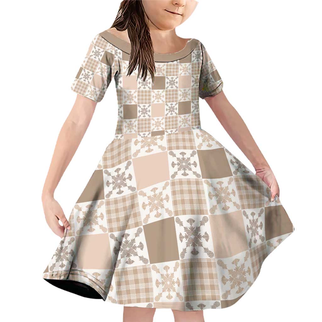 Hawaiian Palaka Quilt Pattern Family Matching Off Shoulder Short Dress and Hawaiian Shirt Hawaii Culture Pineapple - Polynesian Pride