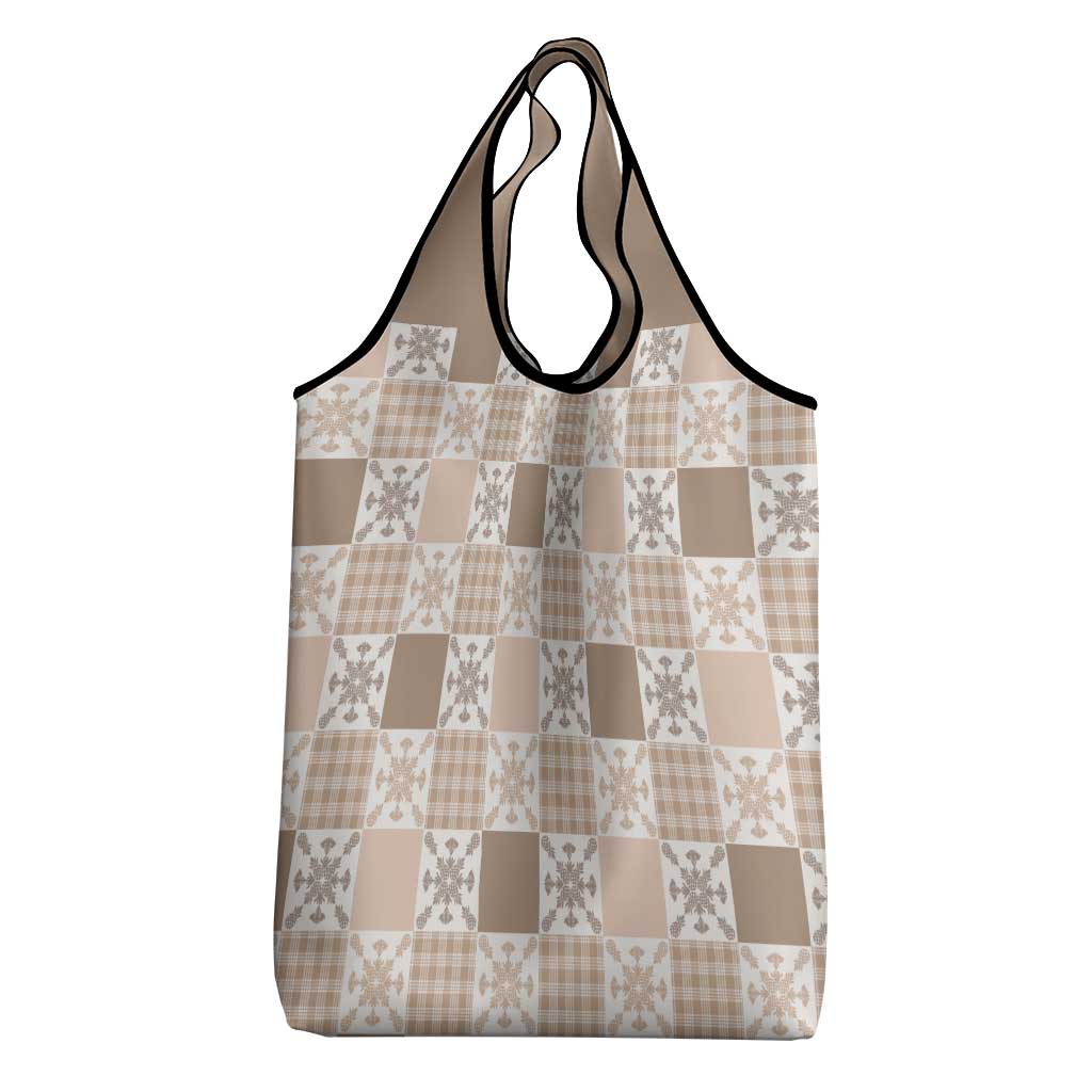 Hawaiian Palaka Quilt Pattern Grocery Bag Hawaii Culture Pineapple - Polynesian Pride