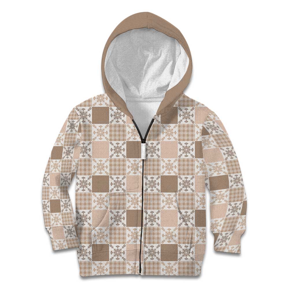 Hawaiian Palaka Quilt Pattern Kid Hoodie Hawaii Culture Pineapple - Polynesian Pride