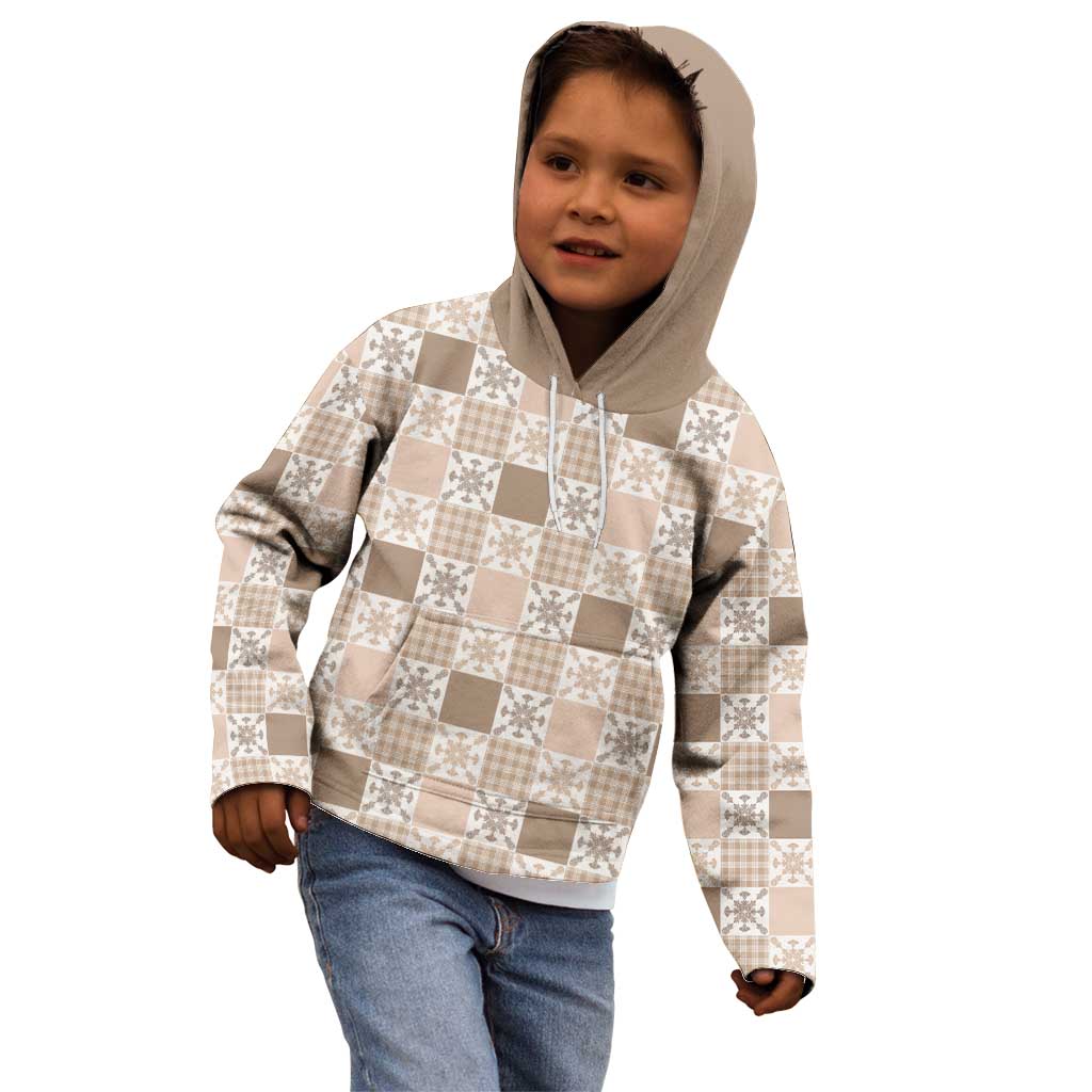 Hawaiian Palaka Quilt Pattern Kid Hoodie Hawaii Culture Pineapple - Polynesian Pride