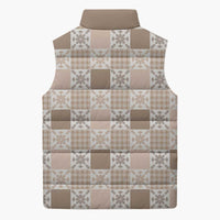 Hawaiian Palaka Quilt Pattern Sleeveless Puffer Jacket Hawaii Culture Pineapple - Polynesian Pride