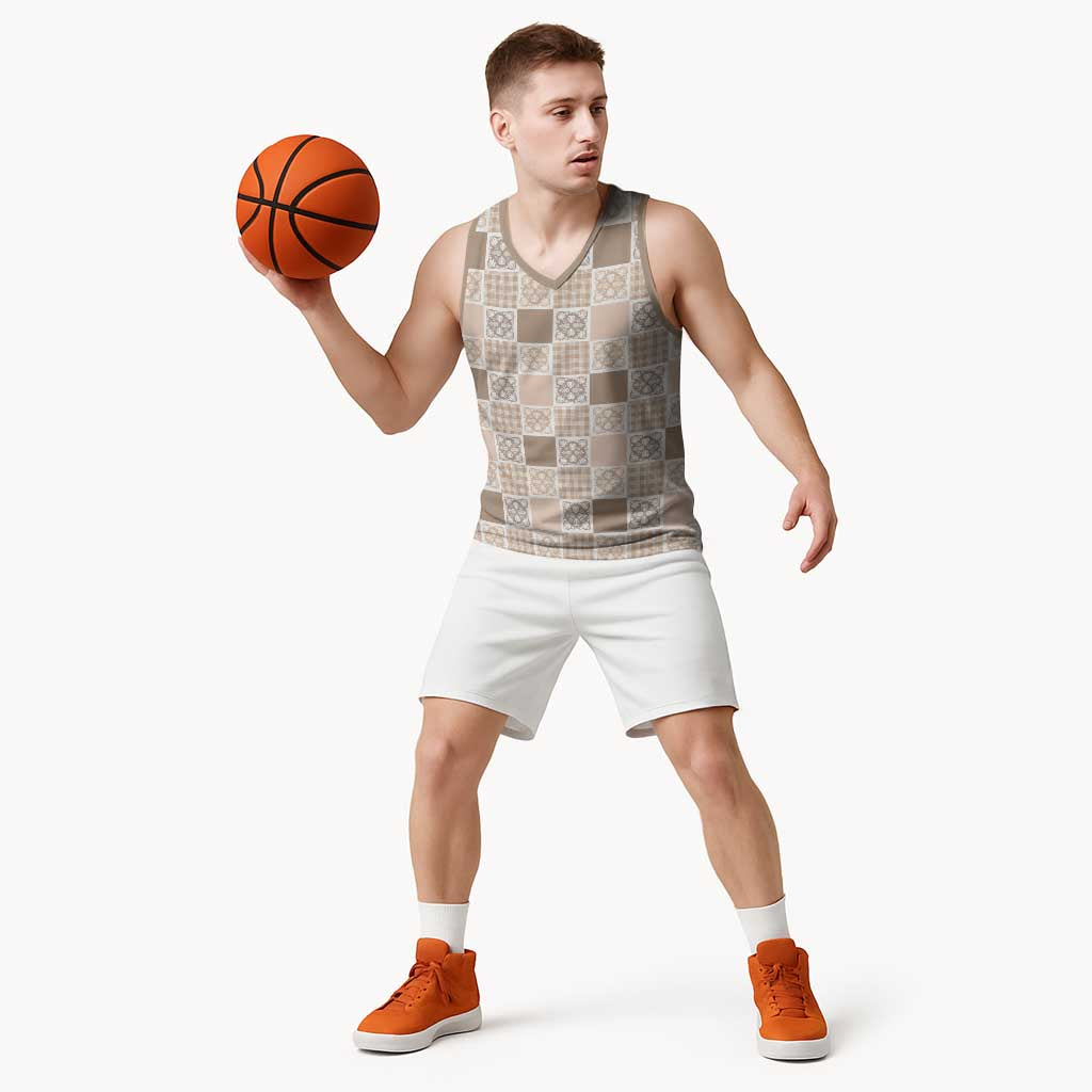 Hawaiian Palaka Quilt Pattern Basketball Jersey Hawaii Culture Tropical Flowers Mix - Polynesian Pride