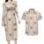 Hawaiian Palaka Quilt Pattern Couples Matching Long Sleeve Bodycon Dress and Hawaiian Shirt Hawaii Culture Tropical Flowers Mix - Polynesian Pride