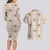 Hawaiian Palaka Quilt Pattern Couples Matching Long Sleeve Bodycon Dress and Hawaiian Shirt Hawaii Culture Tropical Flowers Mix - Polynesian Pride