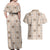 Hawaiian Palaka Quilt Pattern Couples Matching Off Shoulder Maxi Dress and Hawaiian Shirt Hawaii Culture Tropical Flowers Mix - Polynesian Pride