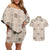Hawaiian Palaka Quilt Pattern Couples Matching Off Shoulder Short Dress and Hawaiian Shirt Hawaii Culture Tropical Flowers Mix - Polynesian Pride