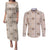 Hawaiian Palaka Quilt Pattern Couples Matching Puletasi and Long Sleeve Button Shirt Hawaii Culture Tropical Flowers Mix - Polynesian Pride