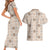 Hawaiian Palaka Quilt Pattern Couples Matching Short Sleeve Bodycon Dress and Hawaiian Shirt Hawaii Culture Tropical Flowers Mix - Polynesian Pride