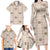 Hawaiian Palaka Quilt Pattern Family Matching Long Sleeve Bodycon Dress and Hawaiian Shirt Hawaii Culture Tropical Flowers Mix - Polynesian Pride