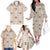 Hawaiian Palaka Quilt Pattern Family Matching Off The Shoulder Long Sleeve Dress and Hawaiian Shirt Hawaii Culture Tropical Flowers Mix - Polynesian Pride