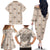 Hawaiian Palaka Quilt Pattern Family Matching Off The Shoulder Long Sleeve Dress and Hawaiian Shirt Hawaii Culture Tropical Flowers Mix - Polynesian Pride
