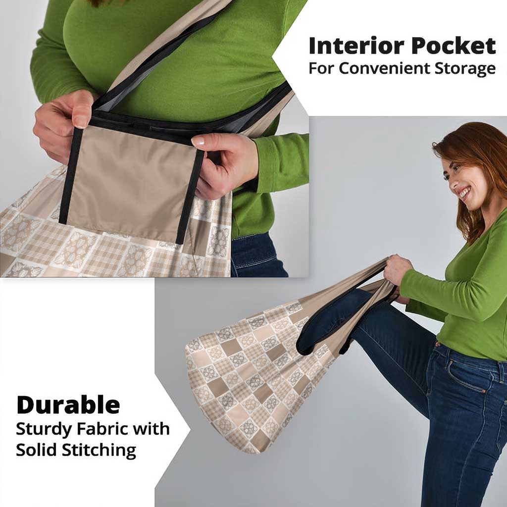 Hawaiian Palaka Quilt Pattern Grocery Bag Hawaii Culture Tropical Flowers Mix - Polynesian Pride