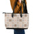 Hawaiian Palaka Quilt Pattern Leather Tote Bag Hawaii Culture Tropical Flowers Mix - Polynesian Pride