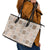 Hawaiian Palaka Quilt Pattern Leather Tote Bag Hawaii Culture Tropical Flowers Mix - Polynesian Pride