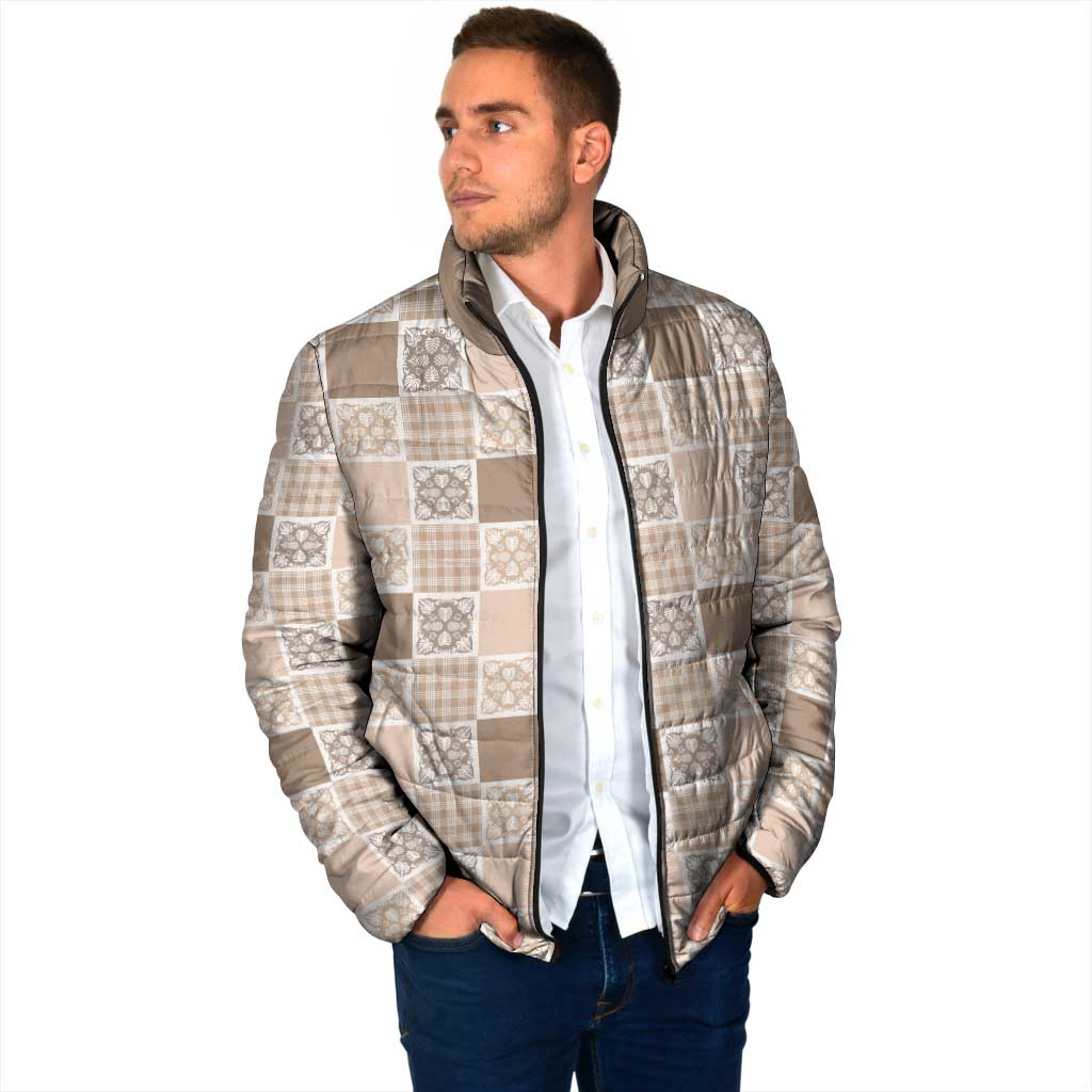 Hawaiian Palaka Quilt Pattern Padded Jacket Hawaii Culture Tropical Flowers Mix - Polynesian Pride
