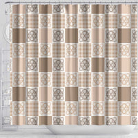 Hawaiian Palaka Quilt Pattern Shower Curtain Hawaii Culture Tropical Flowers Mix - Polynesian Pride