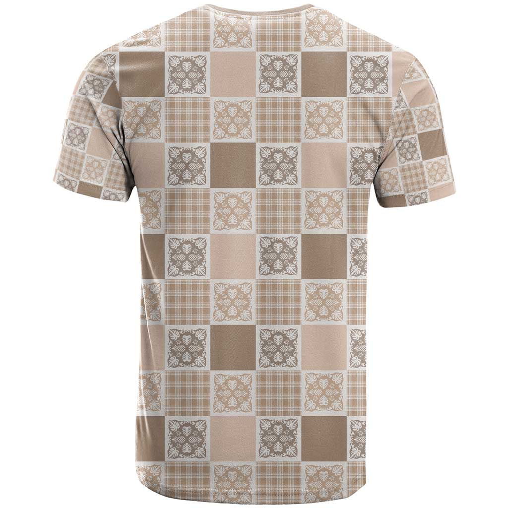 Hawaiian Palaka Quilt Pattern T Shirt Hawaii Culture Tropical Flowers Mix - Polynesian Pride