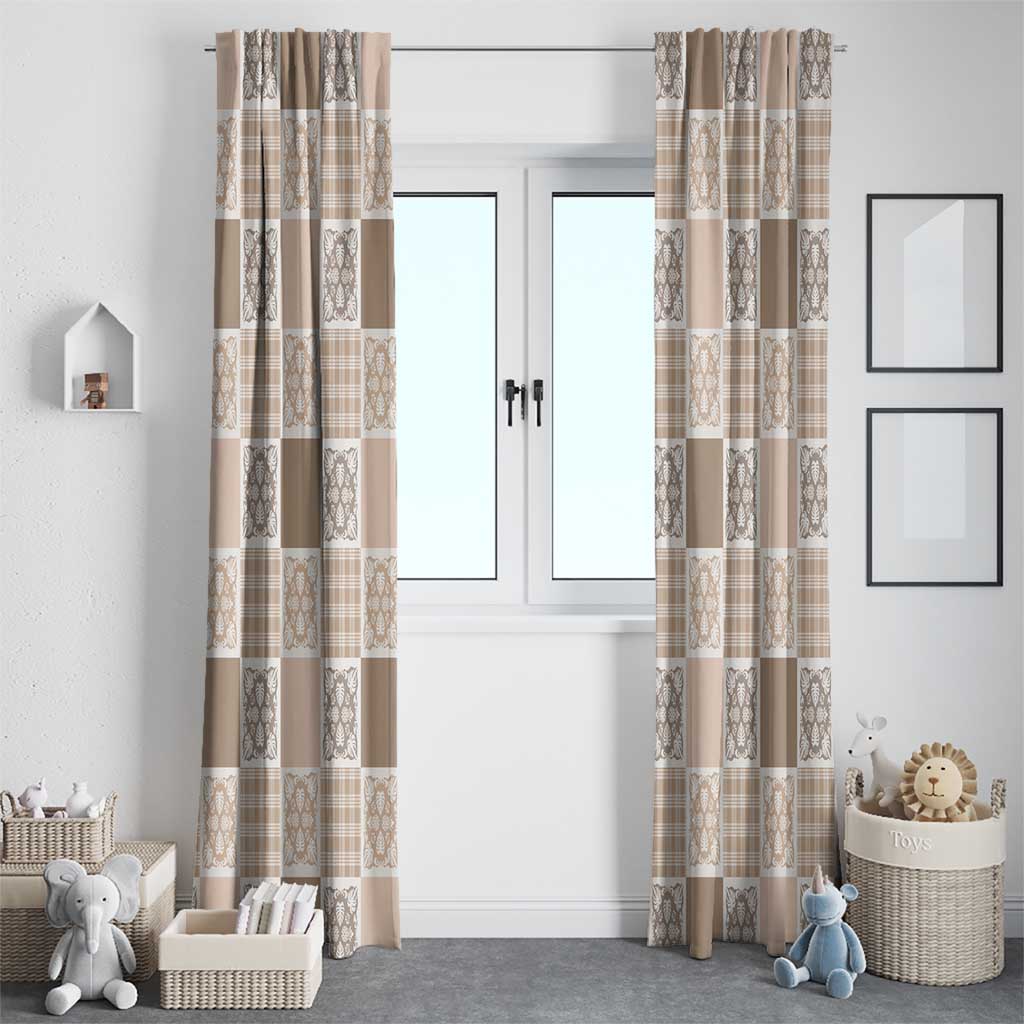 Hawaiian Palaka Quilt Pattern Window Curtain Hawaii Culture Tropical Flowers Mix - Polynesian Pride