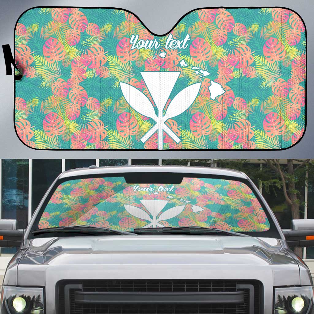 Seamless Hawaiian Quilt Pattern Auto Sun Shade Hawaii Culture Palm Leaf Tropical - Polynesian Pride